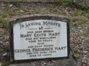 
Mary Edith HART
21 Mar 1954
aged 68

George Frederick HART
17 Apr 1954
aged 73

Albany Creek Cemetery, Pine Rivers

