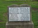 
Thomas Alexander DRAPER
13 Mar 1961
aged 90

Annie Cecelia DRAPER
25 Mar 1952
aged 75

Albany Creek Cemetery, Pine Rivers

