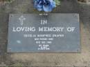
Cecelia Winifred DRAPER
18 Jul 1990
aged 85

Albany Creek Cemetery, Pine Rivers

