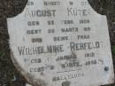 
August KUTER,
born 22 Feb 1809 died 20 March 1893;
Wilhelmine REHFELDT, his wife,
born 1 Jan 1812 died 21 March 1893;
Alberton Cemetery, Gold Coast City
