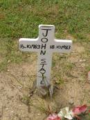 
John STAYTE,
16-10-1983 - 18-10-1983;
Appletree Creek cemetery, Isis Shire
