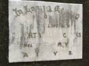 
Robert (Robbie) William CROOKS,
son,
died 22 May 1948 aged 2 years;
Appletree Creek cemetery, Isis Shire
