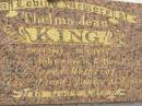
Thelma Jean KING,
20-11-1911 - 30-6-1995,
widow of John Cowie & Bon King,
mother of Shirley, David, Janice & Denise;
Appletree Creek cemetery, Isis Shire
