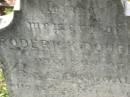 
Roderick Douglas,
only son of R. & L. DINGWALL,
died 27 Oct 1899 aged 6 months;
Appletree Creek cemetery, Isis Shire
