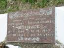 
Alice Alvina GRIFFIN,
mother,
died 18-4-1984 aged 80 years;
Arthur Charles GRIFFIN,
father,
died 31-12-1947 aged 48 years;
Appletree Creek cemetery, Isis Shire
