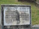 
Gertrude BERG,
died 23 Oct 1933 aged 49 years;
Peter Paul BERG,
died 26 May 1955 aged 80 years;
Appletree Creek cemetery, Isis Shire
