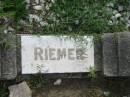 
Felix Andrew RIEMER,
born 10-7-1882,
died 9-11-1937;
Beatrice Louise RIEMER,
born 18-2-1885,
died 13-1-1943;
Bernard (Barney) James RIEMER,
ashes son,
born 4-9-1915? died 17-7-1990;
Appletree Creek cemetery, Isis Shire
