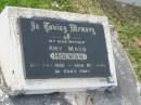 
Amy Maud HOLMAN,
mother,
died 27 July 1986 aged 80 years;
Appletree Creek cemetery, Isis Shire
