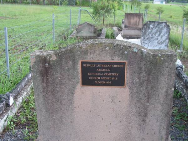 St Pauls Lutheran Church Aratula  | Historical Cemetery  | church opened 1913, closed 1997  | St Paul's Lutheran, Aratula, Boonah Shire  | 
