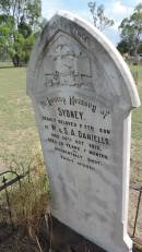 
Sydney DANIELLS
5th son of W and S.A. DANIELLS
d: 26 Oct 1912 aged 20 y 7 mo

Banana Cemetery, Banana Shire

