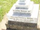
Colleen Patricia MCCOY,
baby sister,
died 9 June 1938 aged 16 months;
Bell cemetery, Wambo Shire
