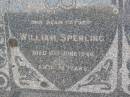 
William SPERLING, father,
died 11 June 1946 aged 78 years;
Wilhelmine SPERLING, wife mother,
died 20 June 1938 aged 69 years;
Bergen Djuan cemetery, Crows Nest Shire
