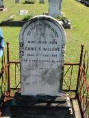 
Ernie C WILLERT
17 Feb 1897
aged 2 yrs 11 months 26 days

Bethania (Lutheran) Bethania, Gold Coast
