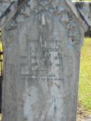 
J F W MUCHOW
geb  29 Dec 1833
gest 23 Oct 1910

Bethania (Lutheran) Bethania, Gold Coast
