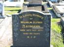 
Wilhelm Alfred BAUMANN
28 Oct 1973
aged 66

Bethania (Lutheran) Bethania, Gold Coast
