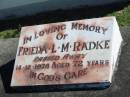
Frieda L M RADKE
14 Dec 1975
aged 72

Bethania (Lutheran) Bethania, Gold Coast
