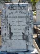
Wilhelmine H HEIDENREICH
(geb STEFFAN)
geb  12 Jan 1852
gest 23 May 1931

Bethania (Lutheran) Bethania, Gold Coast
