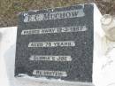
E G MUCHOW
12 Mar 1987
aged 75
Gloria and Joe
re-united

Bethel Lutheran Cemetery, Logan Reserve (Logan City)


