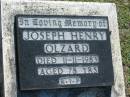 
Joseph Henry OLZARD,
died 11-11-1983 aged 78 years;
Blackbutt-Benarkin cemetery, South Burnett Region
