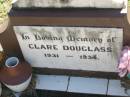 
Clare DOUGLASS,
1931 - 1934;
Blackbutt-Benarkin cemetery, South Burnett Region

