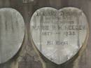 
Marie P.H. SEELEY,
wife mother,
1871 - 1935;
Blackbutt-Benarkin cemetery, South Burnett Region
