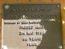
John (R.J.) HENDERSON,
husband of Elva Margaret HENDERSON,
died 3 May 1992 aged 66 years;
Bribie Island Memorial Gardens, Caboolture Shire
