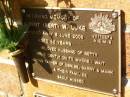 
Albert (Bert) W. LUKE,
died 6 June 2006 aged 82 years,
husband of Betty,
father of Denise, Barry & Mark & families;
Bribie Island Memorial Gardens, Caboolture Shire
