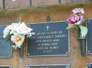 
Ruby Margaret HARVEY,
died 15 March 2001 aged 85 years;
Bribie Island Memorial Gardens, Caboolture Shire
