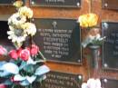 
Beryl Catherine FRESHFIELD,
died 4 Oct 1999 aged 73? years;
Bribie Island Memorial Gardens, Caboolture Shire 
