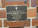 
Arthur Edmond CHESTER,
died 11 June 2006 aged 83 years;
Bribie Island Memorial Gardens, Caboolture Shire
