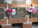 
John WELLS,
died 20 Sept 2005 aged 53 years,
loved by Dianne, Anna, Robert, Peter & David;
Bribie Island Memorial Gardens, Caboolture Shire
