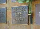 
Phyllis Dorothea CALDWELL,
died 23 Sept 2002 aged 95 years;
Bribie Island Memorial Gardens, Caboolture Shire
