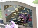 
Leslie H. PAKLEPPA,
died 30 Sept 1969 aged 49 years,
husband father;
Apostolic Church of Queensland, Brightview, Esk Shire
