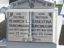 
Heinrich L. BURCHMANN,
died 30 Jan 1929 aged 72 years,
father;
Ernestina BURCHMANN,
died 21 May 1930 aged 73 years,
mother;
Apostolic Church of Queensland, Brightview, Esk Shire

