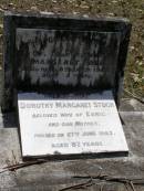 
Margaret BALL, mother,
died 8 March 1957 aged 83 years;
Dorothy Margaret STOCK, 
wife of Esric, daughter mother,
died 27 June 1983 aged 87 years;
Brookfield Cemetery, Brisbane
