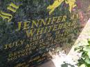 
Jennifer Ann WHITEHEAD,
16 July 1939 - 19 August 1997 aged 58 years,
wife mother grandmother;
Brookfield Cemetery, Brisbane
