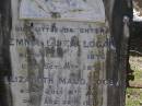 
daughters;
Emma Eliza LOGAN,
born 7 Jan 1876 died 19 Oct 1876;
Elizabeth Maud LOGAN,
born 8 July 1877 died 26 Aug 1877;
Brookfield Cemetery, Brisbane
