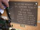 
Gerard Robert STARES,
17 Aug 1962 - 29 July 2000,
son of Sylvia,
brother of Nicola;
Brookfield Cemetery, Brisbane
