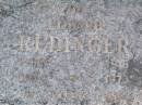 
Edward REDINGER,
born 6-3-1918,
died 18-6-1973;
Caffey Cemetery, Gatton Shire
