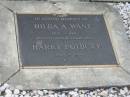 
Hilda A. WANT 1902-1990 wife of Leslie WANT;
Harry POTBURY 1900-1945;
Chambers Flat Cemetery, Beaudesert
