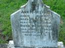 
Ann MCINTYRE,
died 21 Oct 1915 aged 94 years;
Rose MCINTYRE, daughter,
died 28 June 1930 aged 73 years;
Sacred Heart Catholic Church, Christmas Creek, Beaudesert Shire

