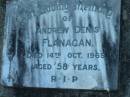 
Andrew Denis FLANAGAN,
died 14 Oct 1969 aged 58 years;
Sacred Heart Catholic Church, Christmas Creek, Beaudesert Shire
