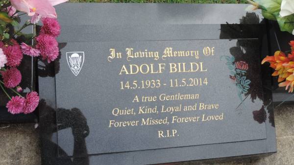 Adolf BILDL  | b: 14 May 1933  | d: 11 May 2014  |   | Cooloola Coast Cemetery  |   | 