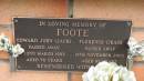 
Edward John (Jack) FOOTE
d: 22 Mar 1993 aged 76

Florence (Jean) FOOTE
d: 18 Nov 2005 aged 85

Cooloola Coast Cemetery

