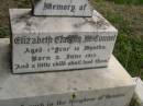 
Elizabeth Claudia McCONNEL
b: 3 Jun 1913
d aged 1 year 10 months

QLD BDM Elizabeth Claudia McCONNEL, d: 1341915, mother: Phyllis Claudia Murray Prior, father: Edgar Cannon McConnel

Cressbrook Homestead, Somerset Region


