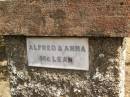 
Alfred & Anna MCLEAN;
Crows Nest Methodist Pioneer Wall, Crows Nest Shire
