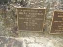 
Brian Augustus TAYLOR
b: 15 Sep 1925 Cornwall, England
d: 20 Dec 1991 Nambour

Marie Veronica TAYLOR
b: 13 Sep 1923 Rotherham England
d: 24 Nov 2004 Nambour

Parents of Mark and Nigel

Diddillibah Cemetery, Maroochy Shire

