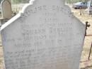
Pauline EHRLICH (nee KRAUSE),
wife of Johann ERLICH,
born 13 May 1873 Germany,
died 18 Oct 1903;
Douglas Lutheran cemetery, Crows Nest Shire
