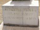 
Catherine PRIEBE,
born 8 March Frankfurt am Mien,
died 11 Sept 1906;
Douglas Lutheran cemetery, Crows Nest Shire
