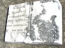 
Pat MORGAN, wife,
died Brisbane May 1925;
Forest Hill Cemetery, Laidley Shire
